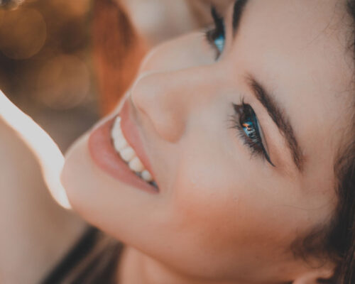 young woman with big cheeks