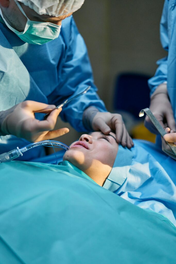 woman getting face lift surgery